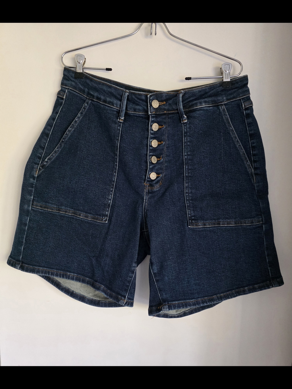 Judy Blue Dark Blue High-Rise Button-Front Denim Shorts 1xl